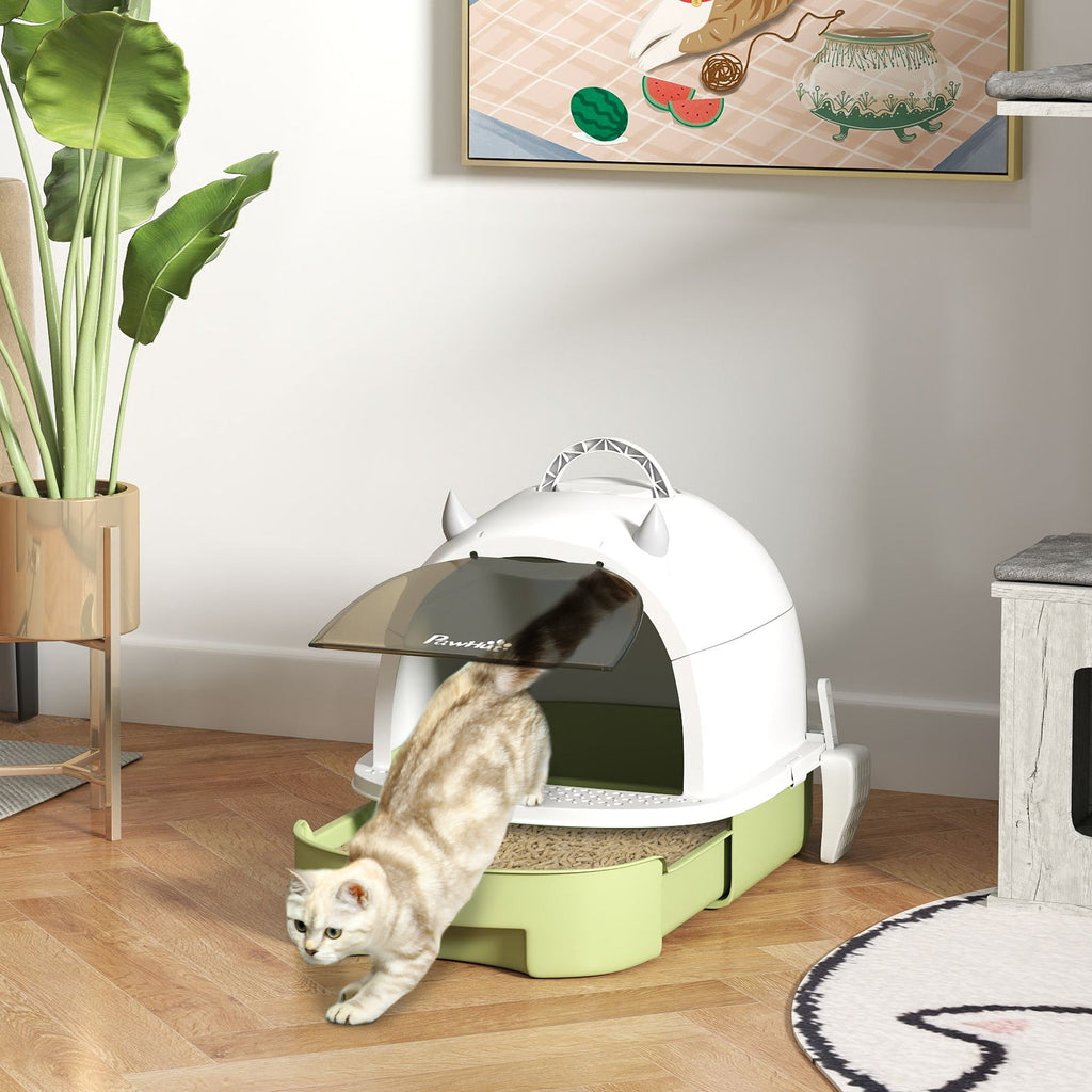 Litière Bac Couvert pour Chat avec Couvercle et Pelle