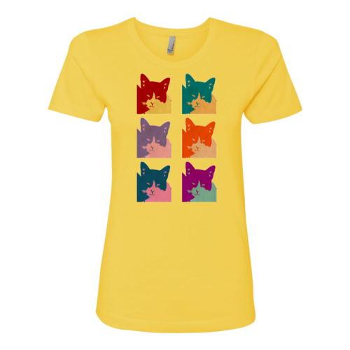 T-shirt Femme Boyfriend 6 Panneaux Chat d'Aujourd'hui