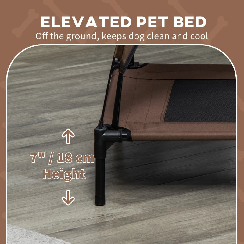 Lit pour chien surélevé et portable avec auvent de protection UV