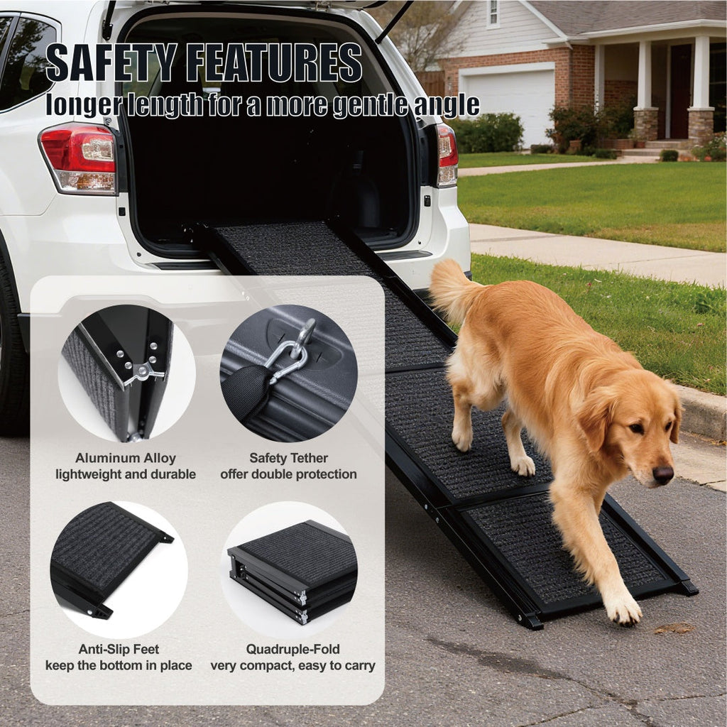 Rampe pour Chien de Voiture 65x17 Grande Rampe Pliable pour Animaux pour Camion, SUV