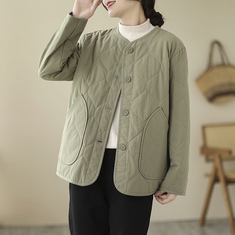 Manteau d'hiver en coton matelassé pour femme, léger et ajusté