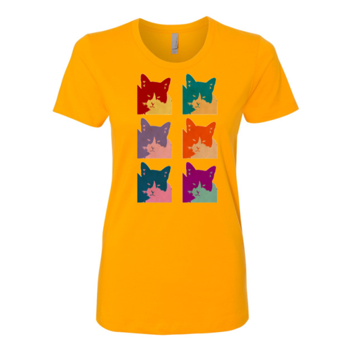 T-shirt Femme Boyfriend 6 Panneaux Chat d'Aujourd'hui
