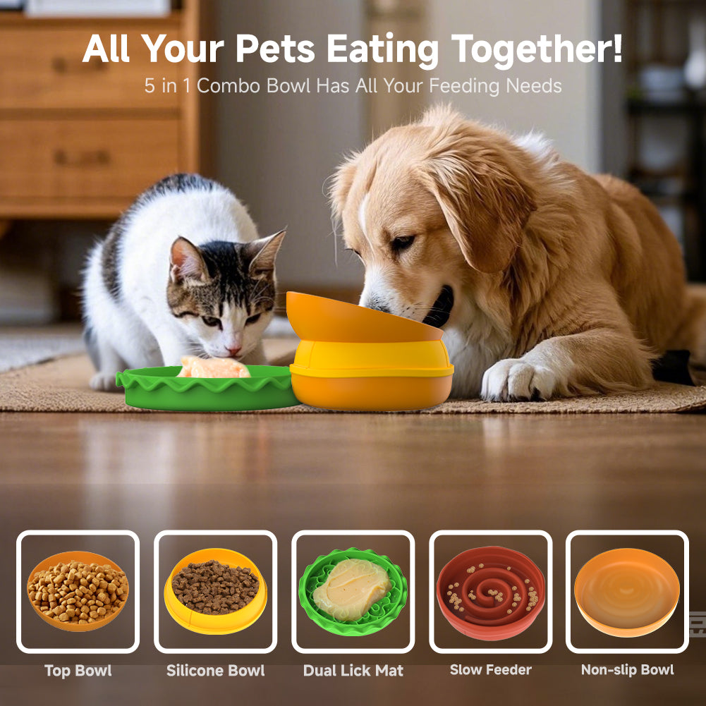 Gamelle Multi-couches Apparence Hamburger pour Chats et Chiens