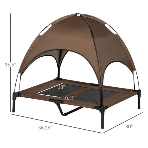 Lit pour chien surélevé et portable avec auvent de protection UV