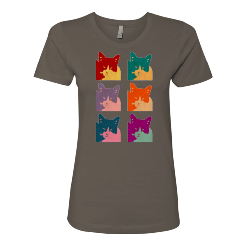 T-shirt Femme Boyfriend 6 Panneaux Chat d'Aujourd'hui