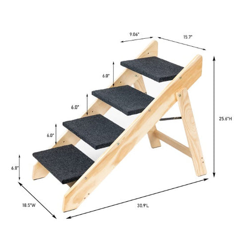 Escaliers pliables en bois : accès facile pour vos animaux