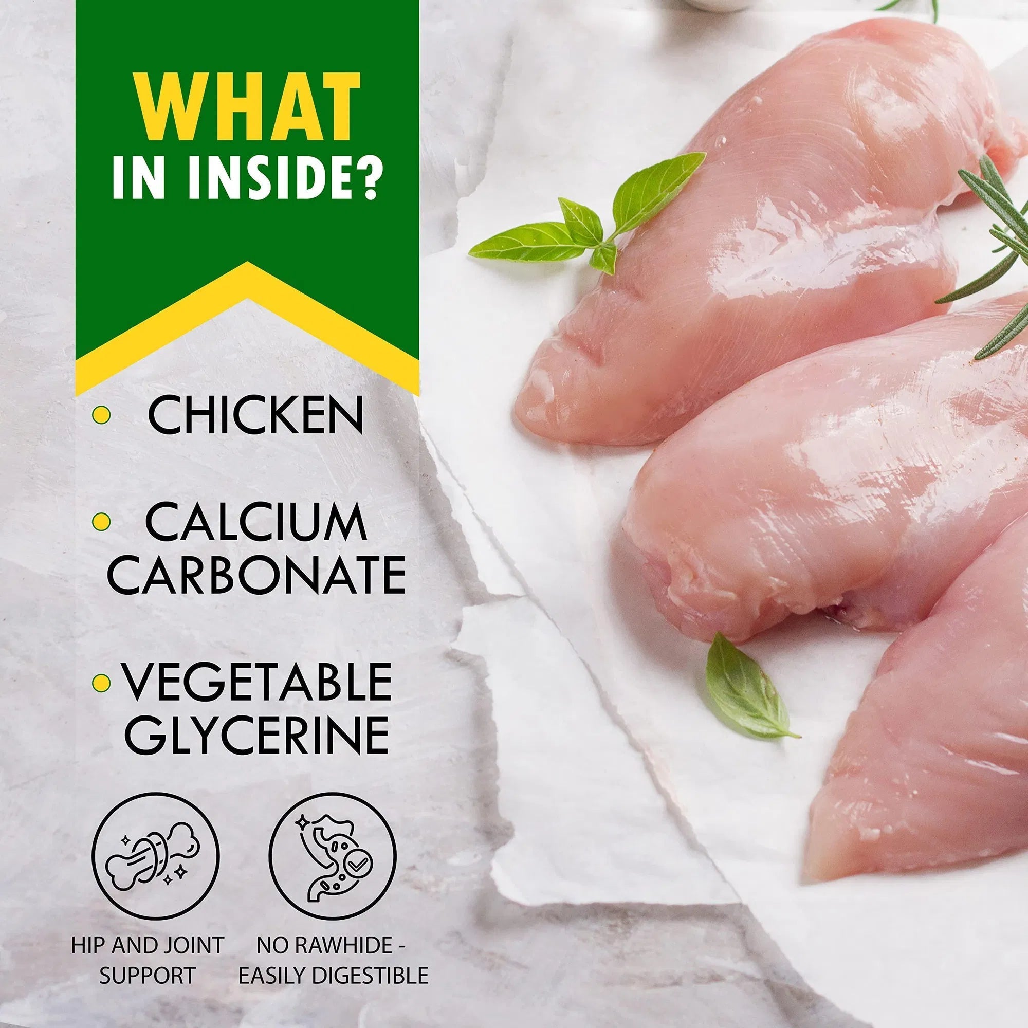 Friandises à mâcher pour chien - Os au calcium enrobés de poulet