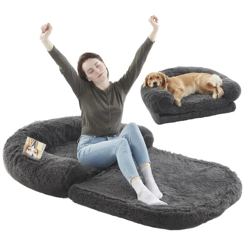 Lit pliable en peluche pour chien : confort ultime à emporter