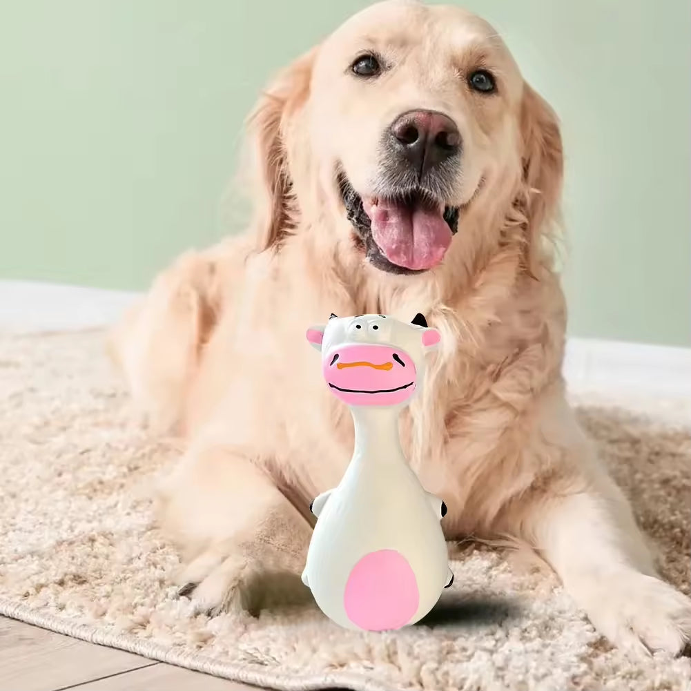 4 jouets à mâcher en latex pour chien avec son