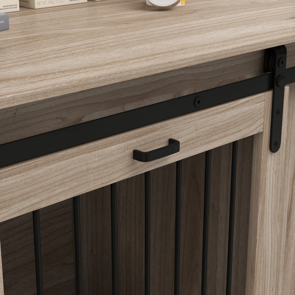 71" Modern Chien Niche Furniture avec Removable Divider, Storage pour 2