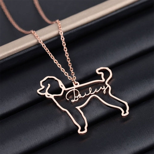 Collier en Silhouette de Chien Personnalisé
