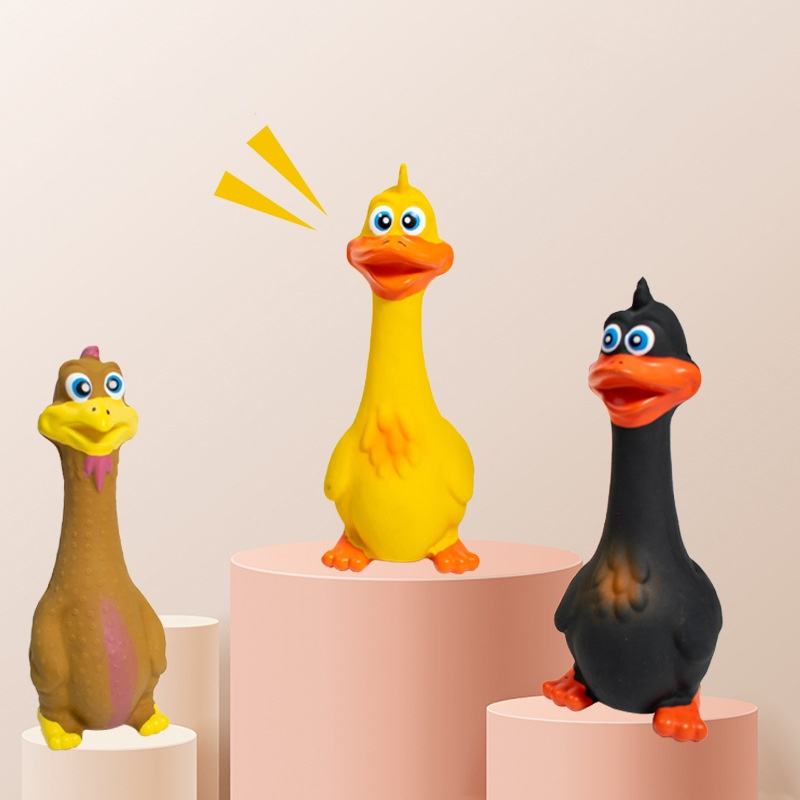 3pcs Latex Screaming Chicken Jouets Eco Friendly TPR Animal Squeaky Chien