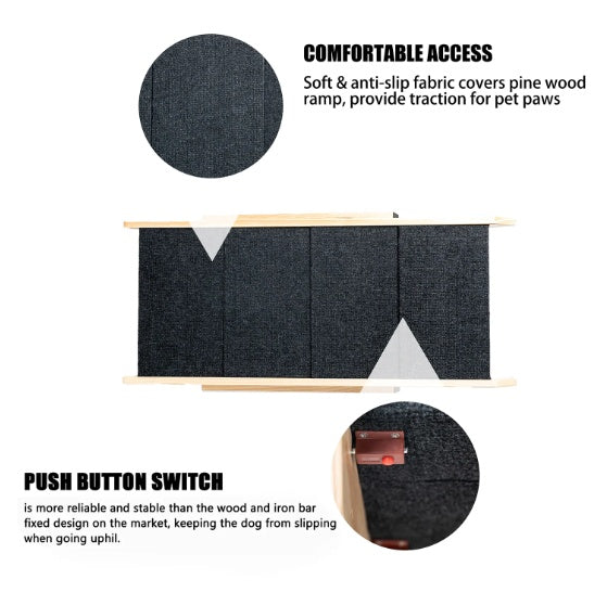Escaliers et rampes pour animaux en bois pliables à 4 étages