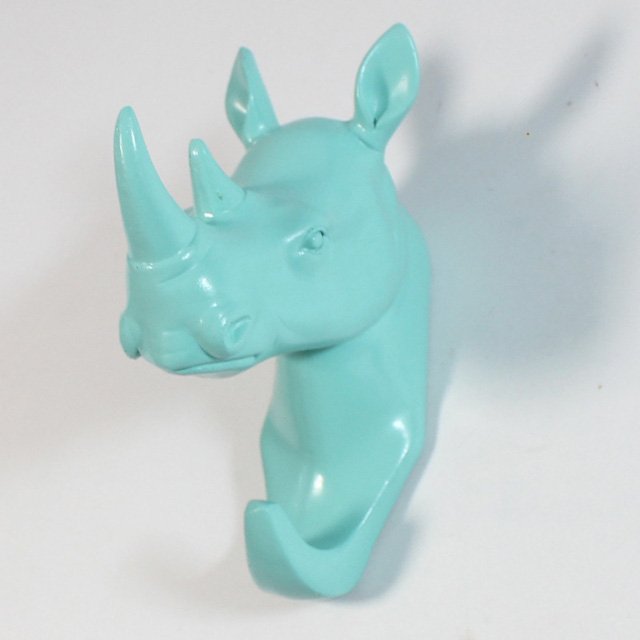 Crochet en résine tête de rhinocéros