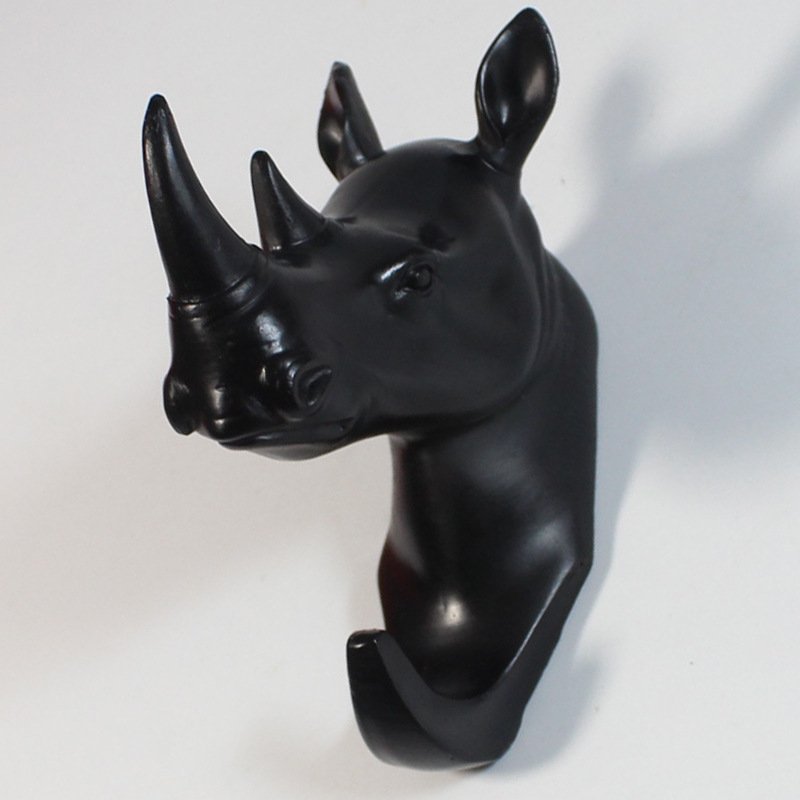 Crochet en résine tête de rhinocéros