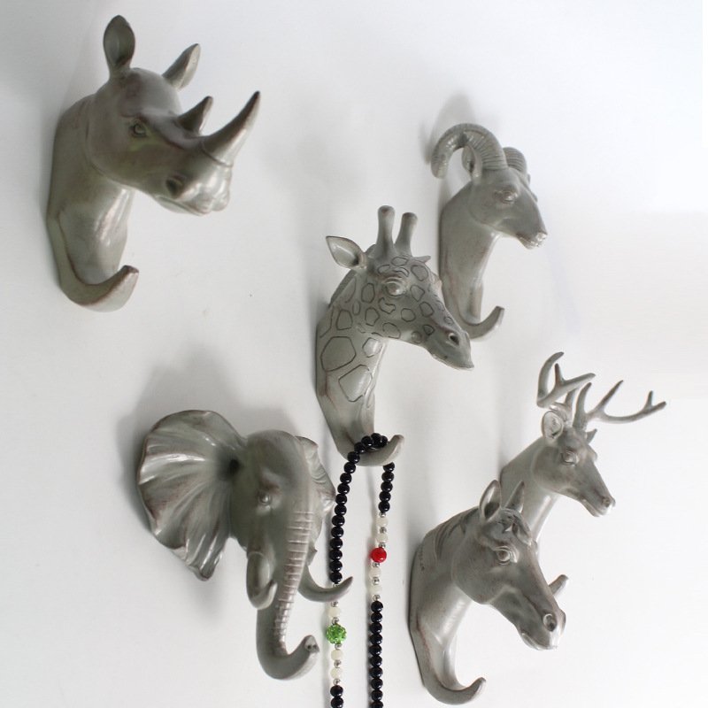 Crochet en résine tête de rhinocéros