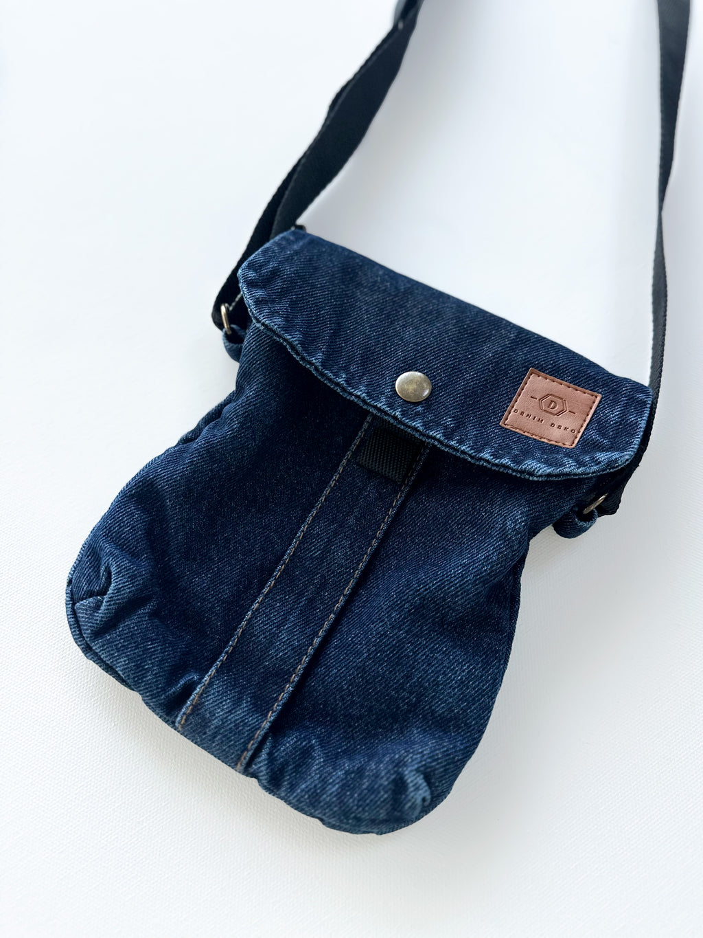 Petit sac bandoulière en denim avec fermeture éclair, DenimDeko