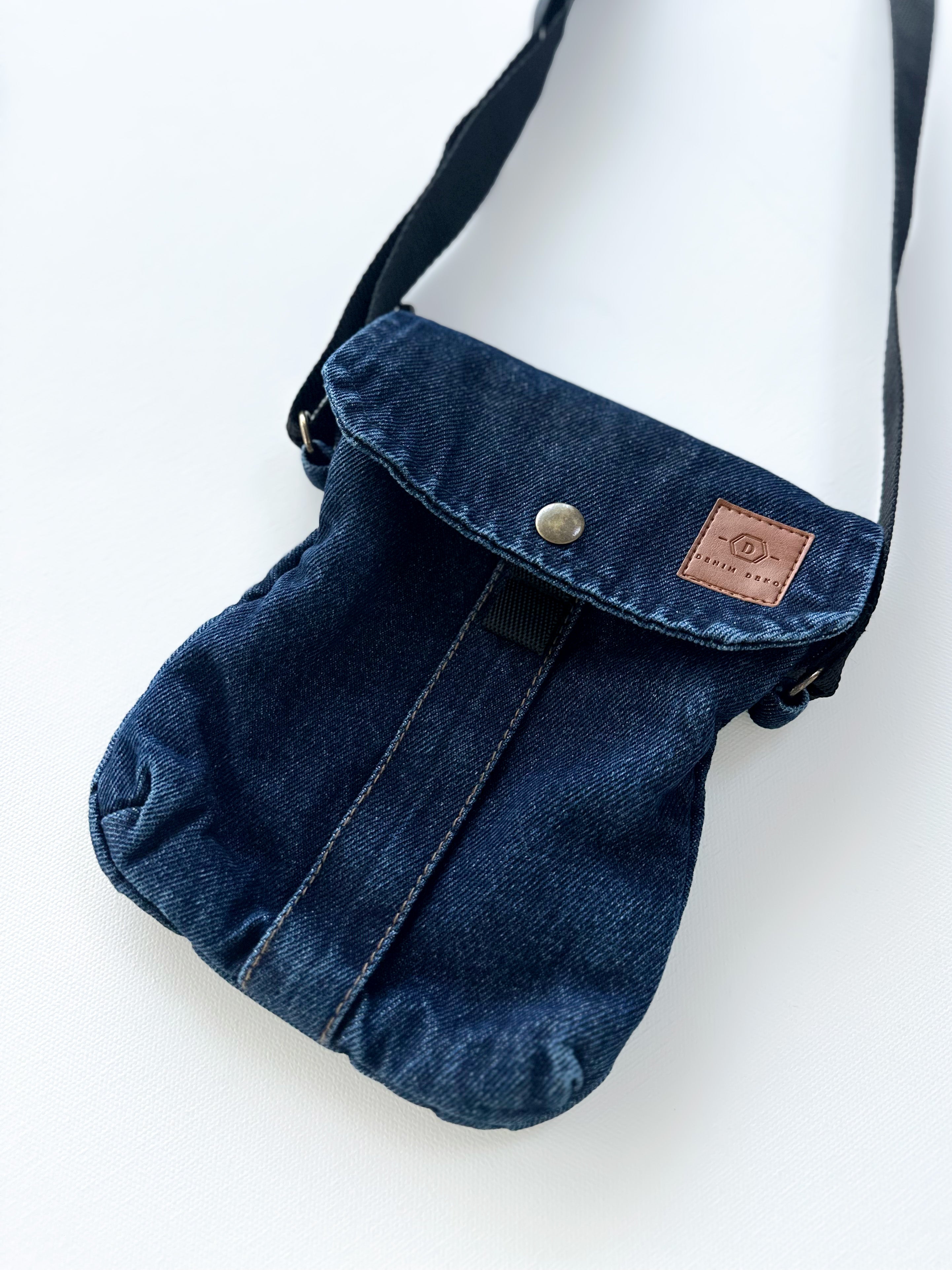 Petit sac bandoulière en denim avec fermeture éclair, DenimDeko