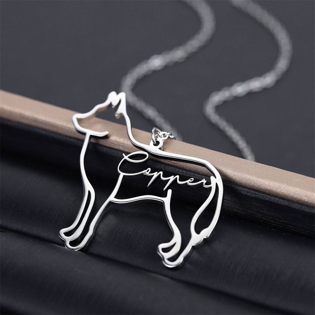 Collier en Silhouette de Chien Personnalisé