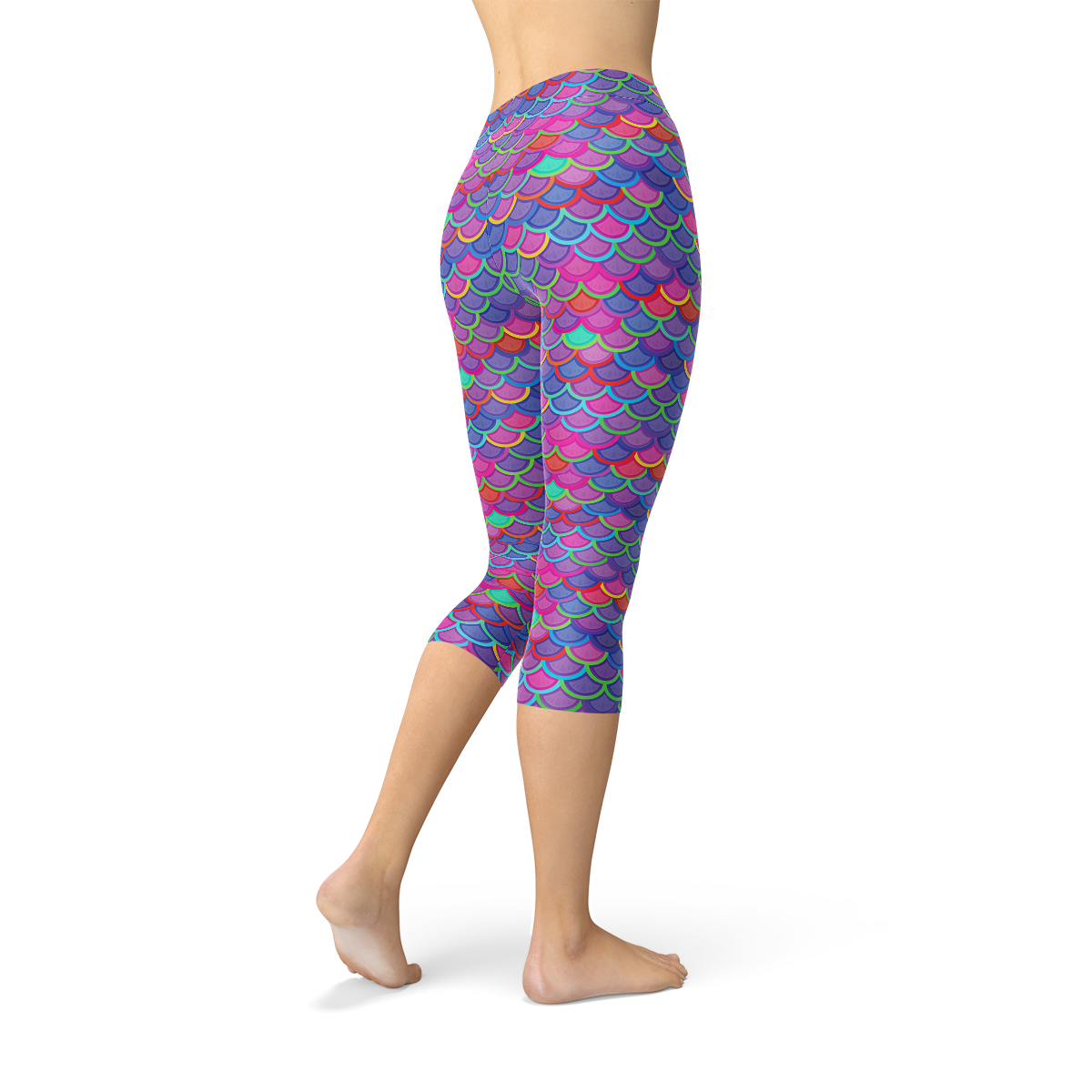 Leggings Capri pour femmes en violet et rose sirène