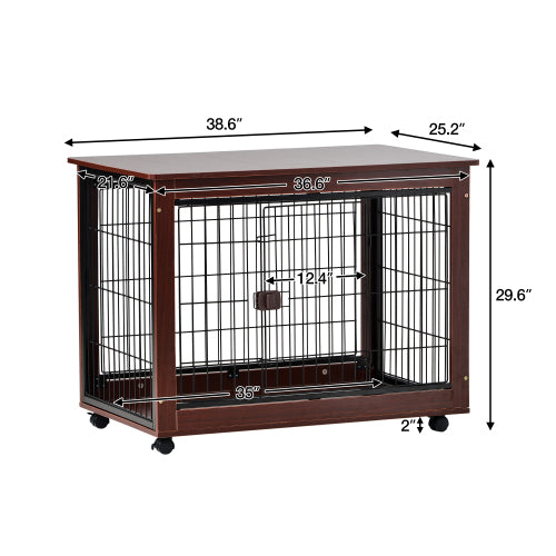 39” Length Furniture Style Animal Chien Cage Cage End Table