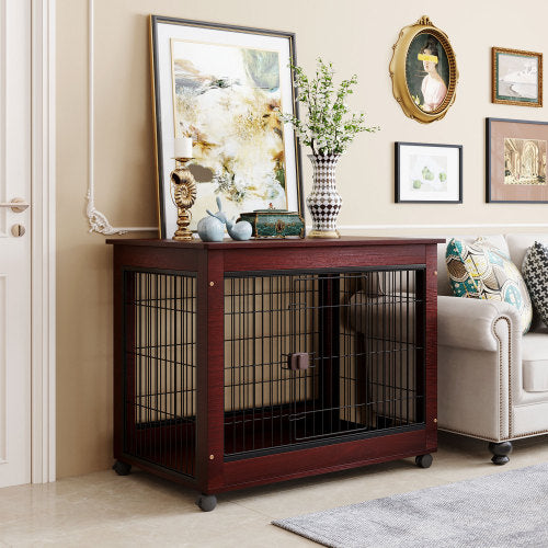 39” Length Furniture Style Animal Chien Cage Cage End Table