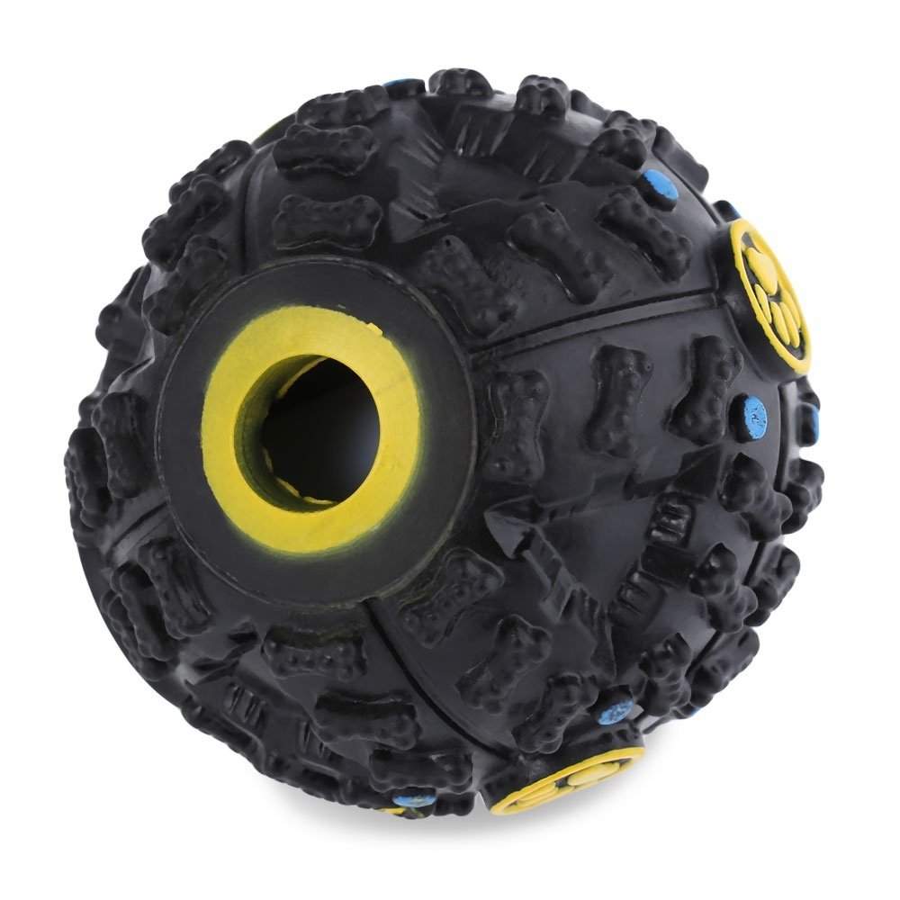 Balle à nourriture avec son de trompette pour animaux de compagnie