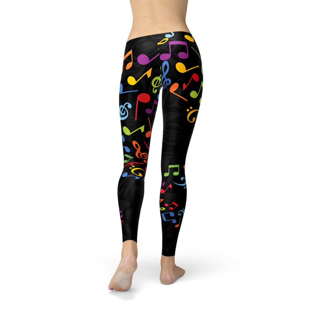 Leggings Colorés Notes de Musique pour Femmes