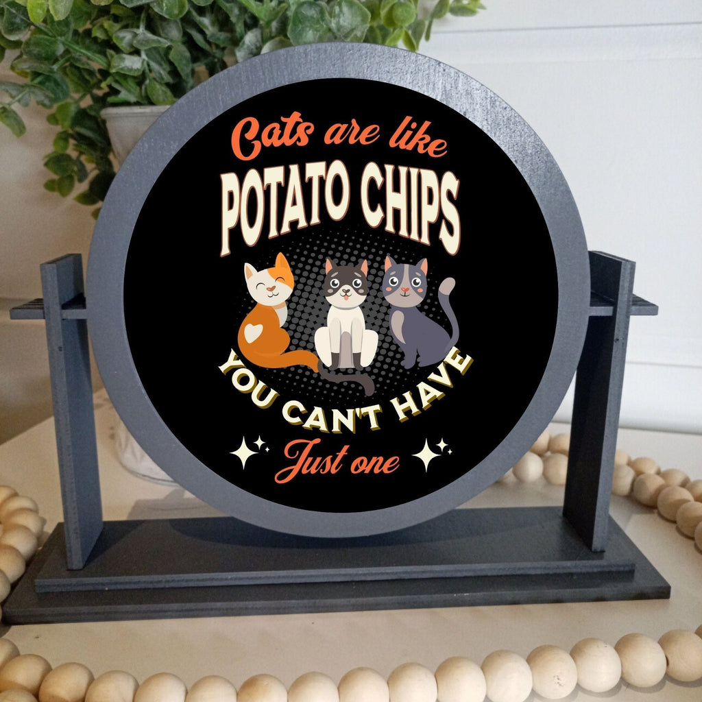 Les chats sont comme des chips de pomme de terre cadre rond interchangeable