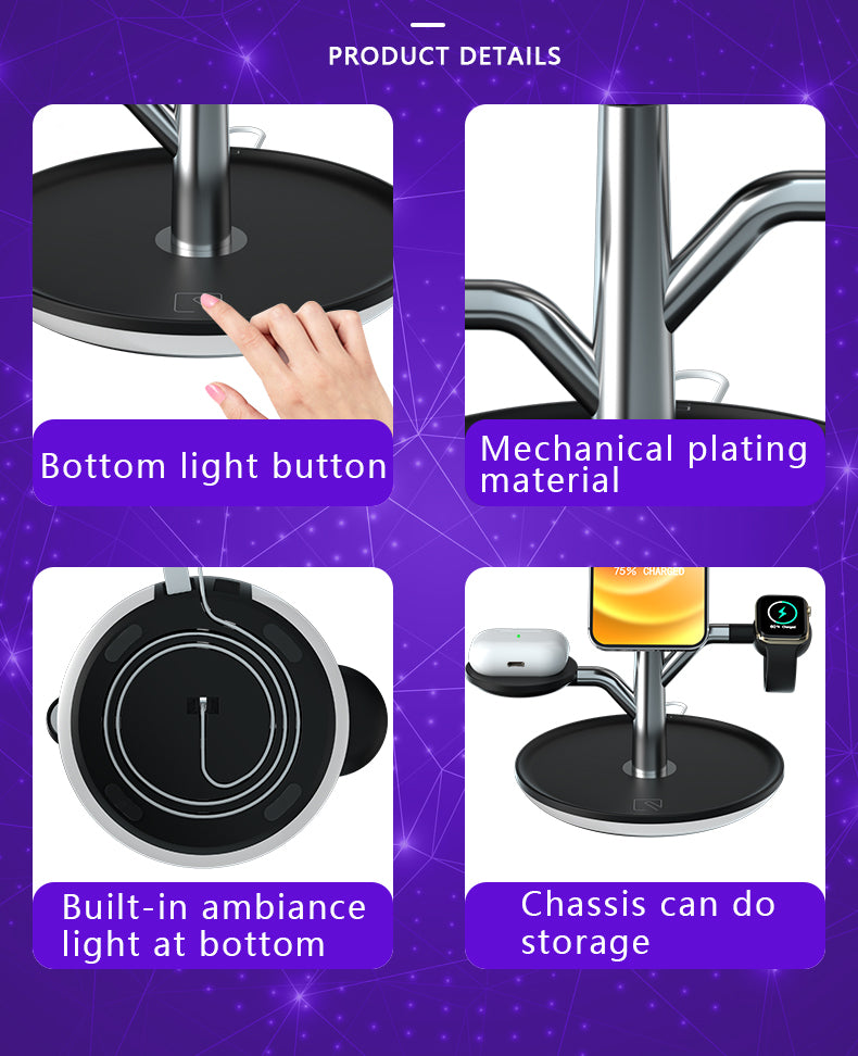 Support de chargement sans fil universel pour iPhone, Apple Watch et Airpods