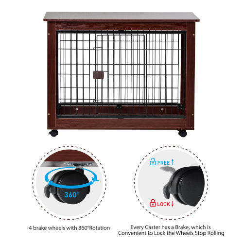 39” Length Furniture Style Animal Chien Cage Cage End Table