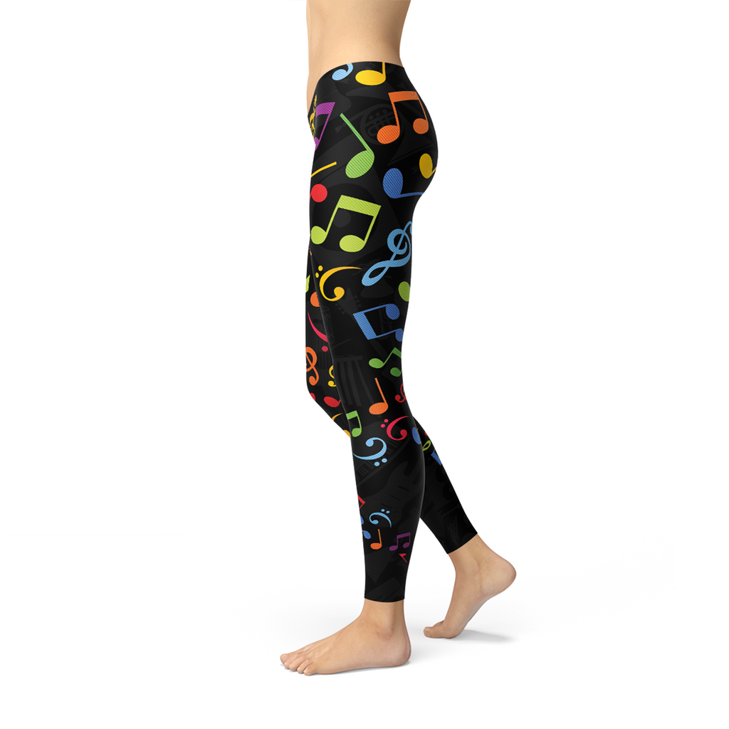 Leggings Colorés Notes de Musique pour Femmes