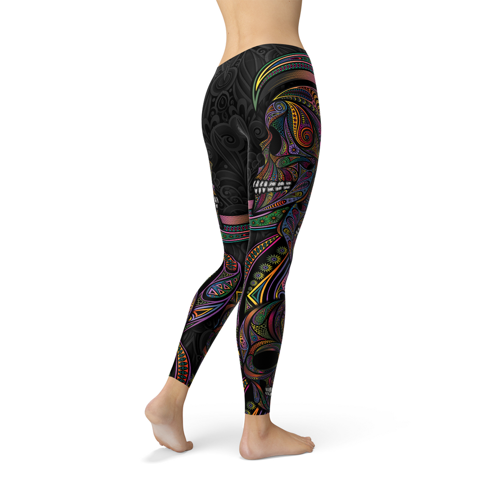 Leggings Femme Tête de Mort Sucrée