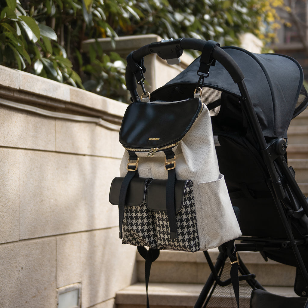 Sac à dos à couches en pied-de-poule