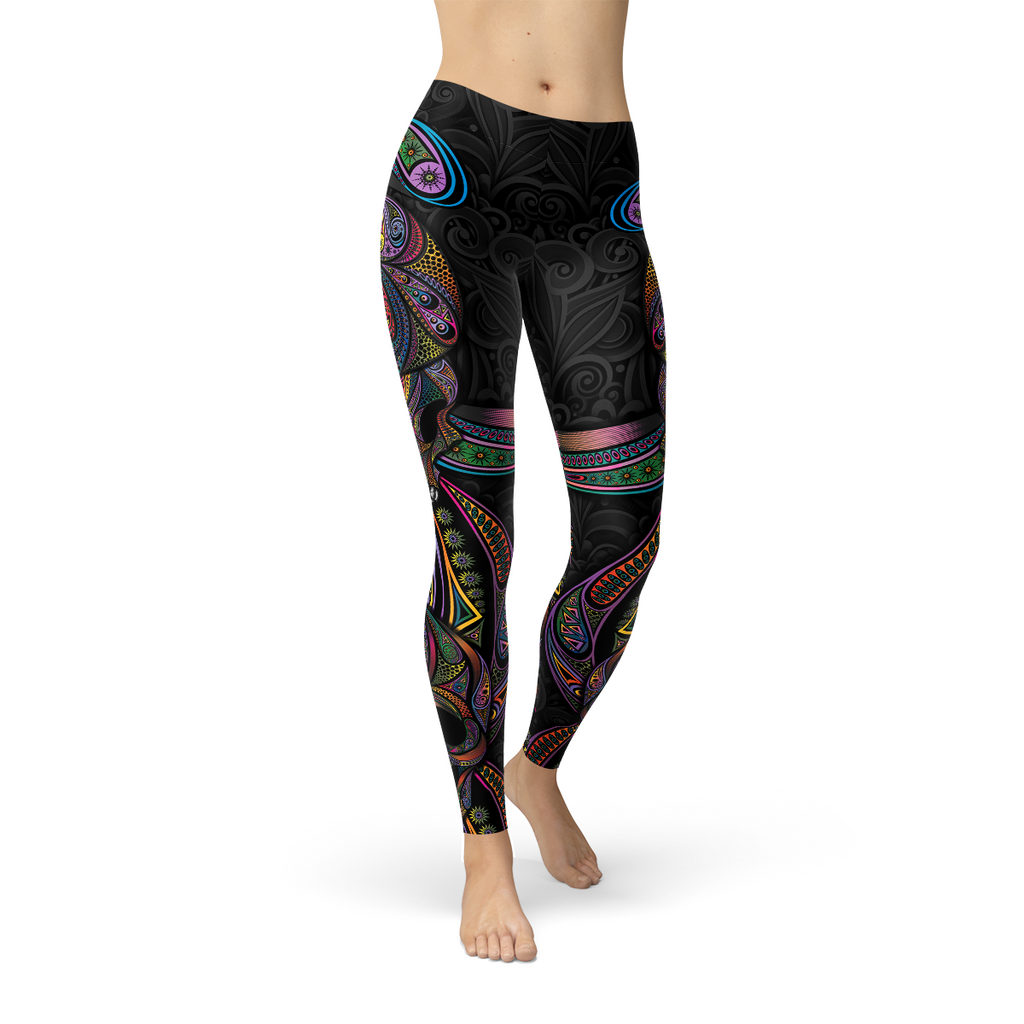 Leggings Femme Tête de Mort Sucrée