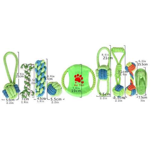 9 Jouets à mâcher en corde de coton