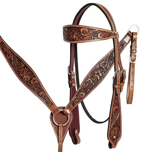 Ensemble de Selle Western avec Bride et Poitrail Taille Complète