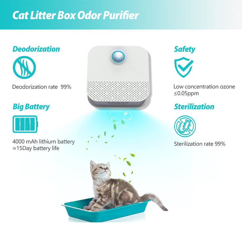 Purificateur d'odeur intelligent pour litière de chat et nettoyeur d'air pour chien