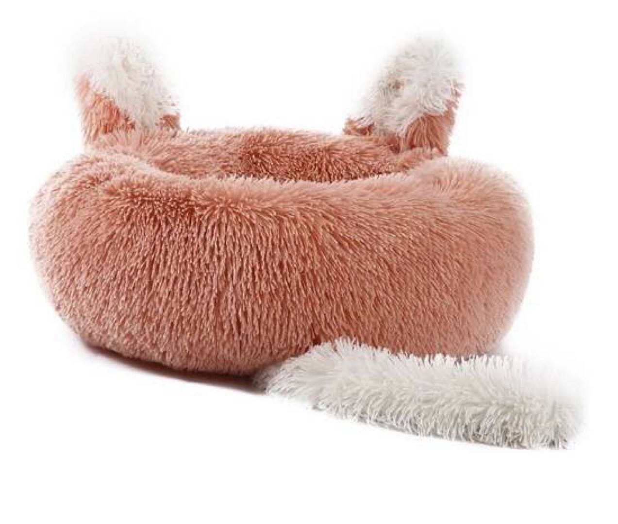 Lit en Peluche avec Oreilles et Queue pour Chats et Petits Chiens