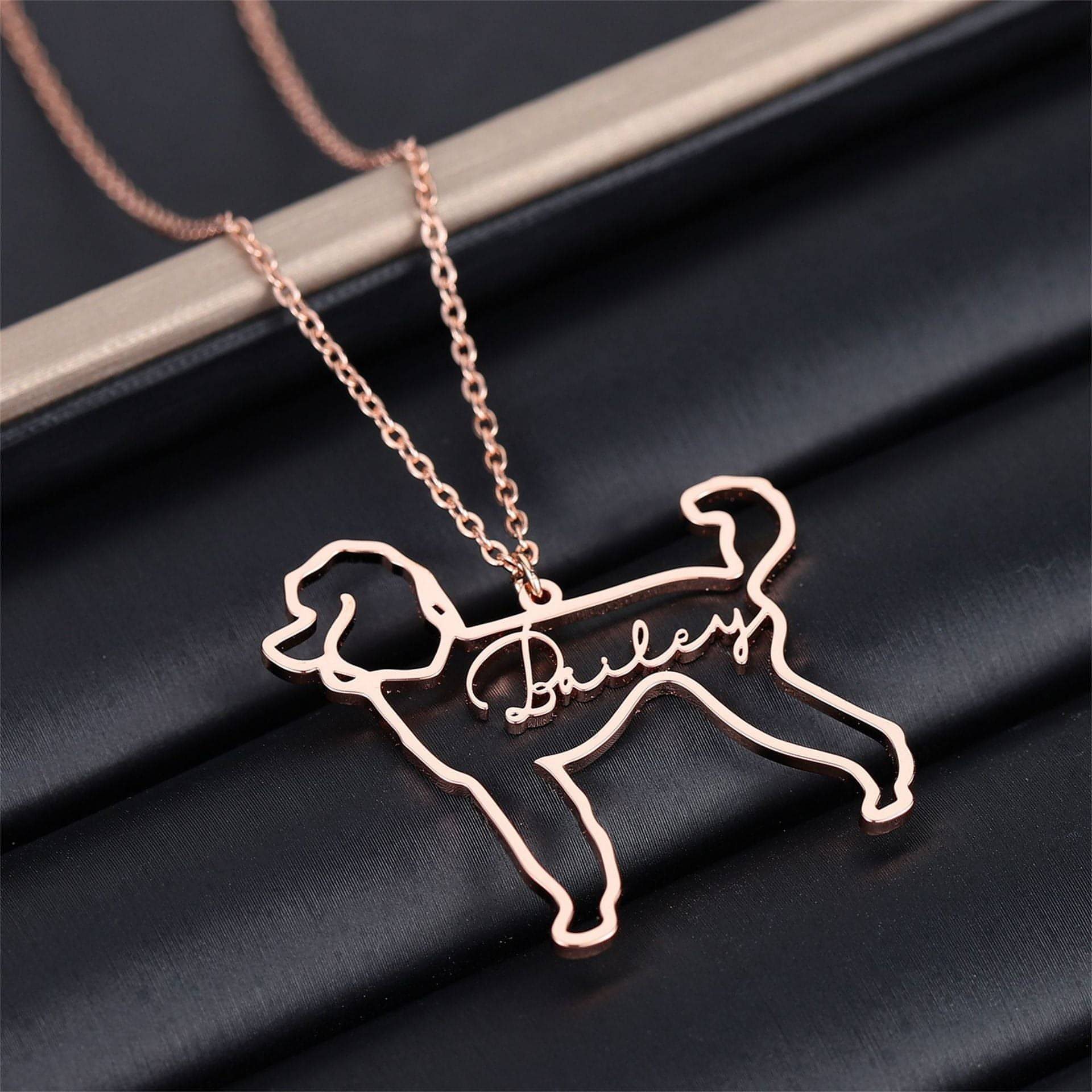 Collier en Silhouette de Chien Personnalisé
