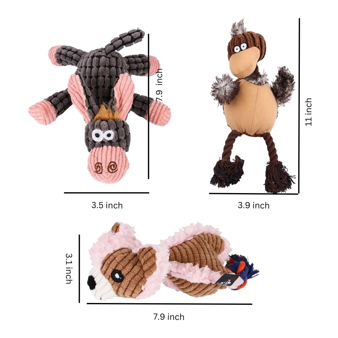 Pack de 3 jouets assortis pour chiens