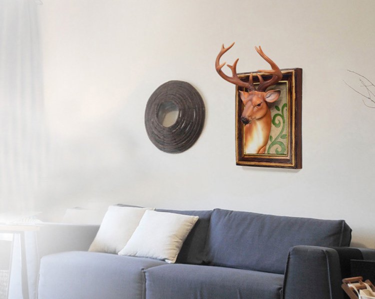 Tête de cerf en résine à accrocher au mur