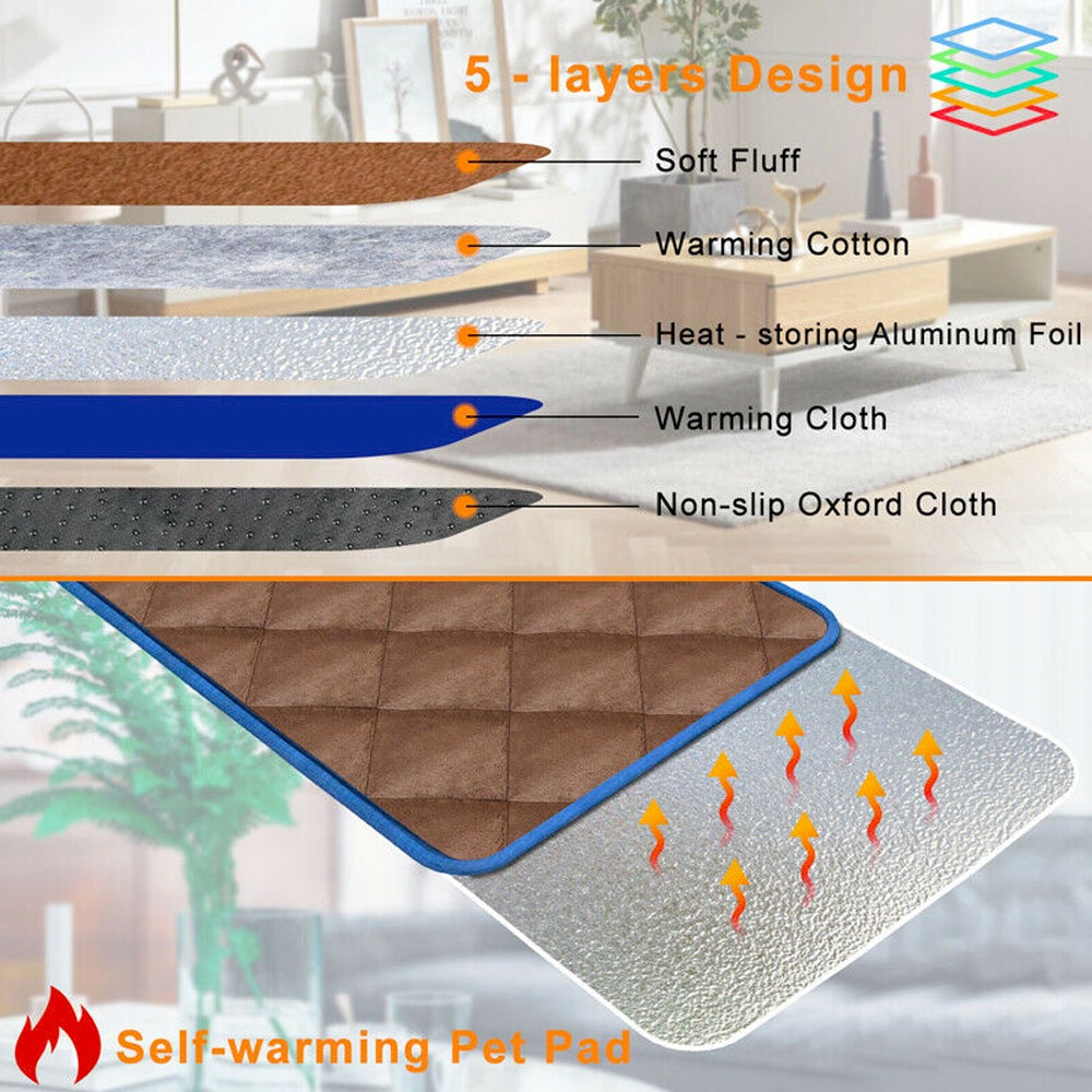 Matelas thermique auto-chauffant pour chiens et chats
