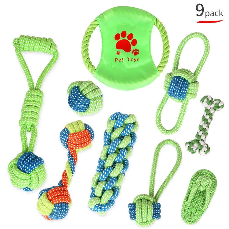 9 Jouets à mâcher en corde de coton