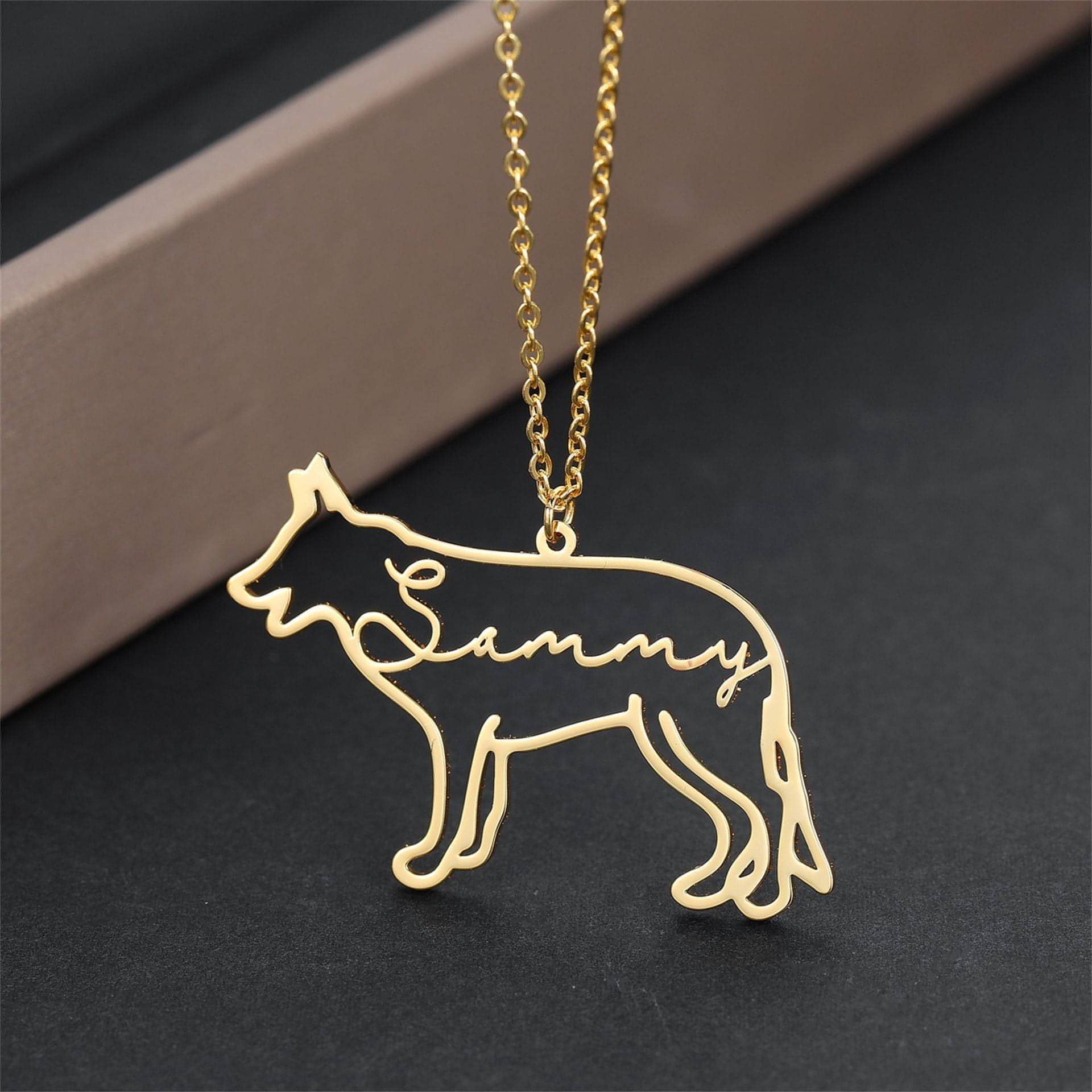 Collier en Silhouette de Chien Personnalisé