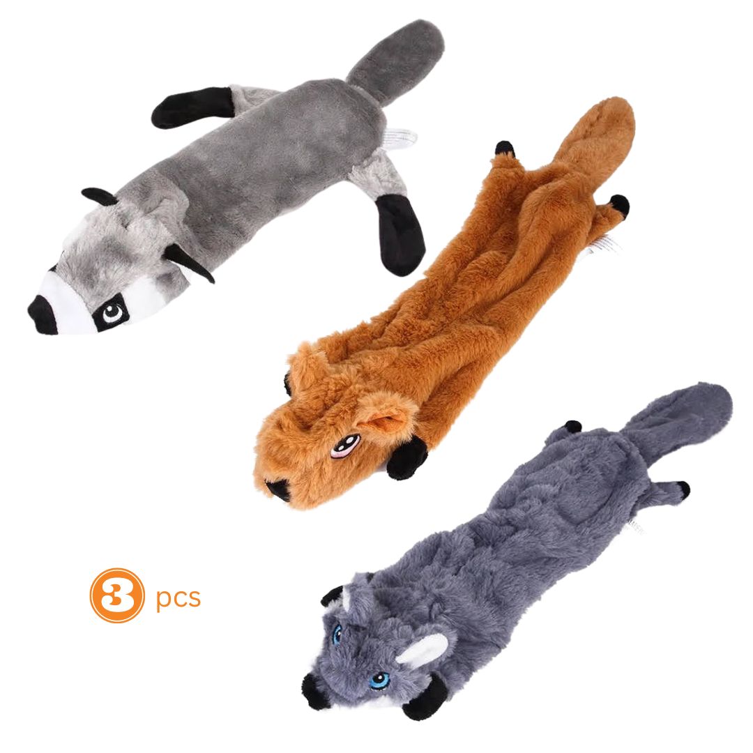 3 Jouets pour chien sans rembourrage