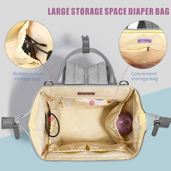 Sac à dos à langer matelassé