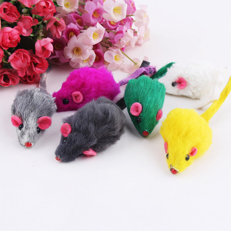 10 PCS Jouets en Peluche Souris pour Chat (Couleur Aléatoire)