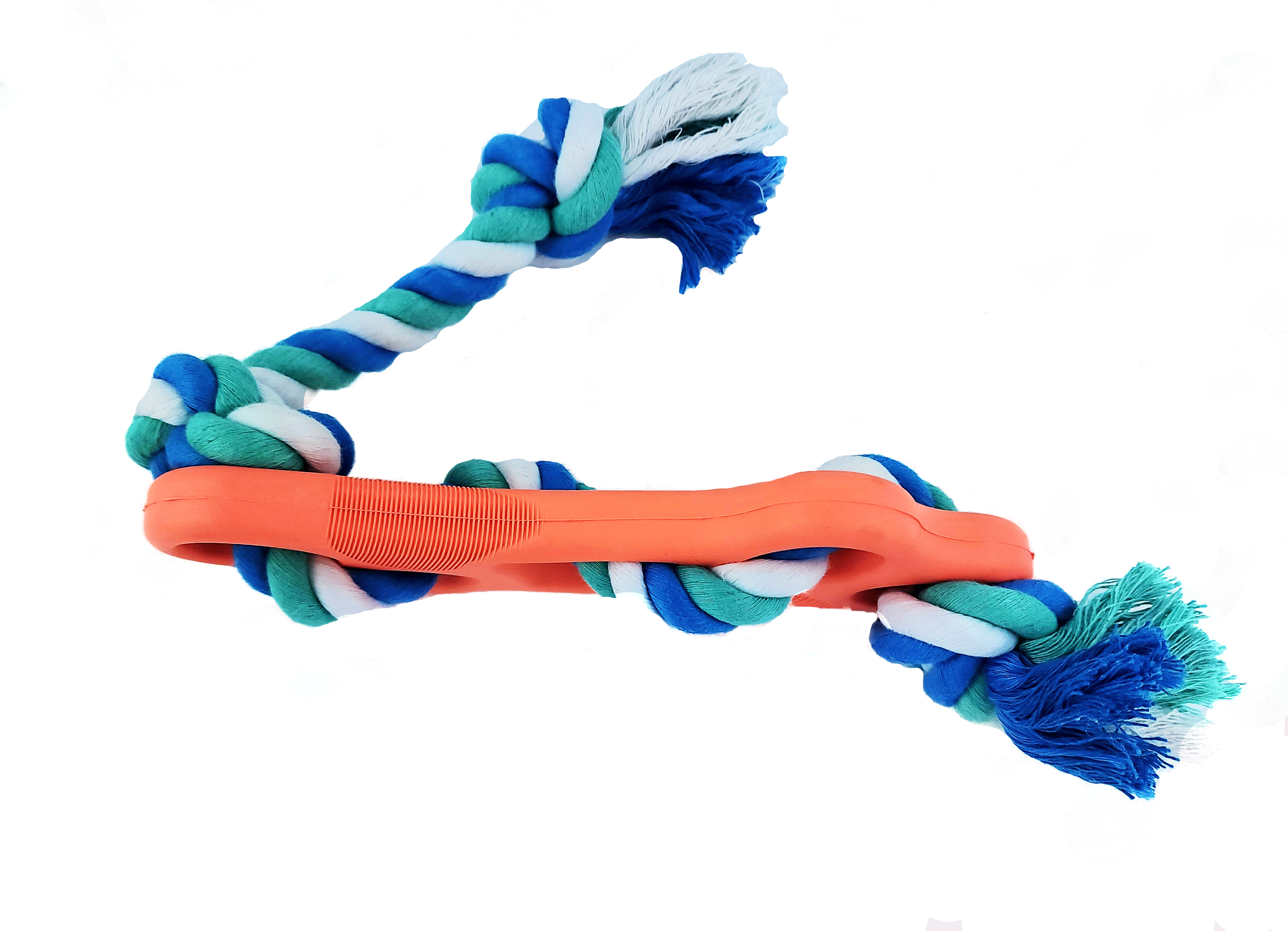 Jouet à mâcher en caoutchouc en forme d'os avec corde de traction
