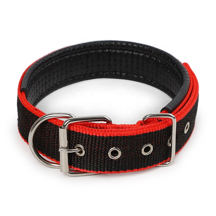 Collier Résistant pour Chien - Rouge/Noir